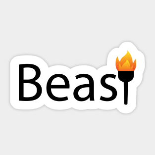 Beast artistic typography design Sticker